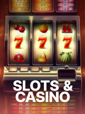 Tarjeta de casino con diseño dinámico y enfoque en novedades.